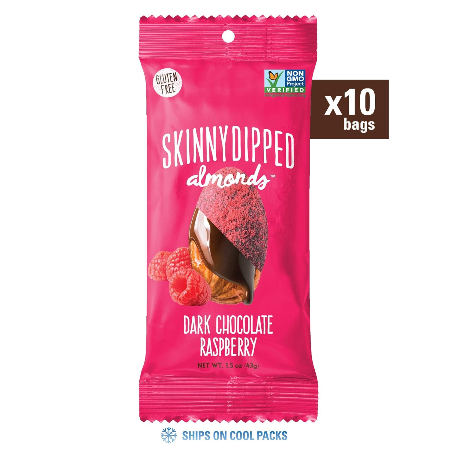 Skinny Dipped Almonds Dark Chocolate Raspberry Raspberry