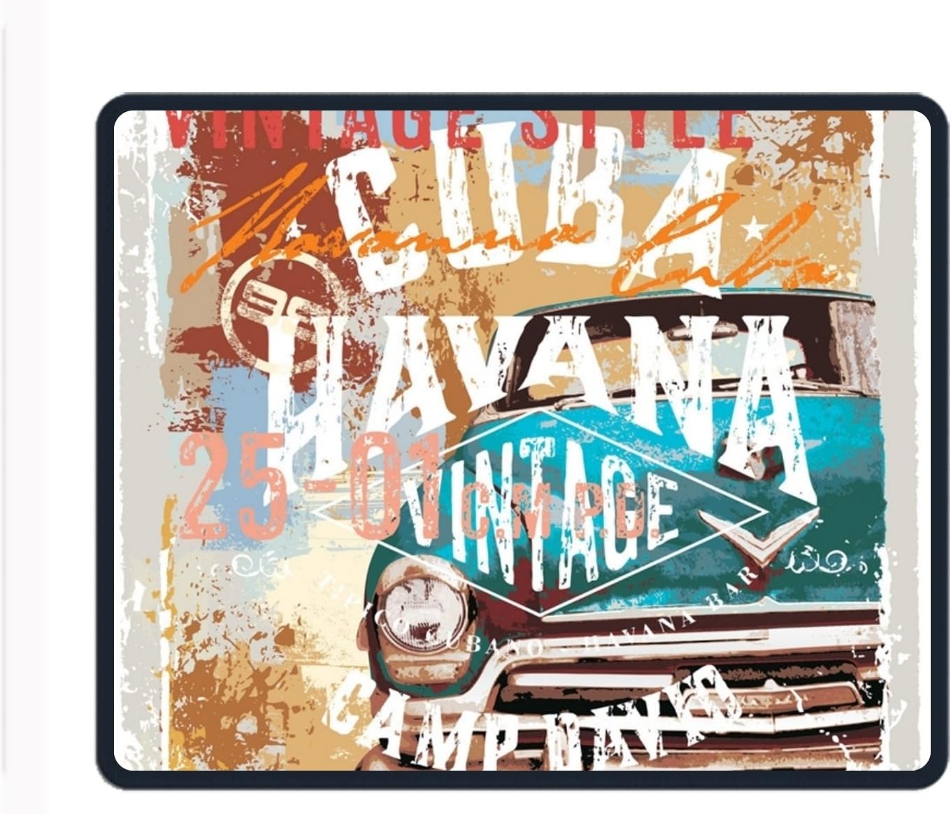 Cuba Style Mouse Pad/Mat Stitched Edges Non-Slip Rubber Mousepad 11.8/9.85/0.12