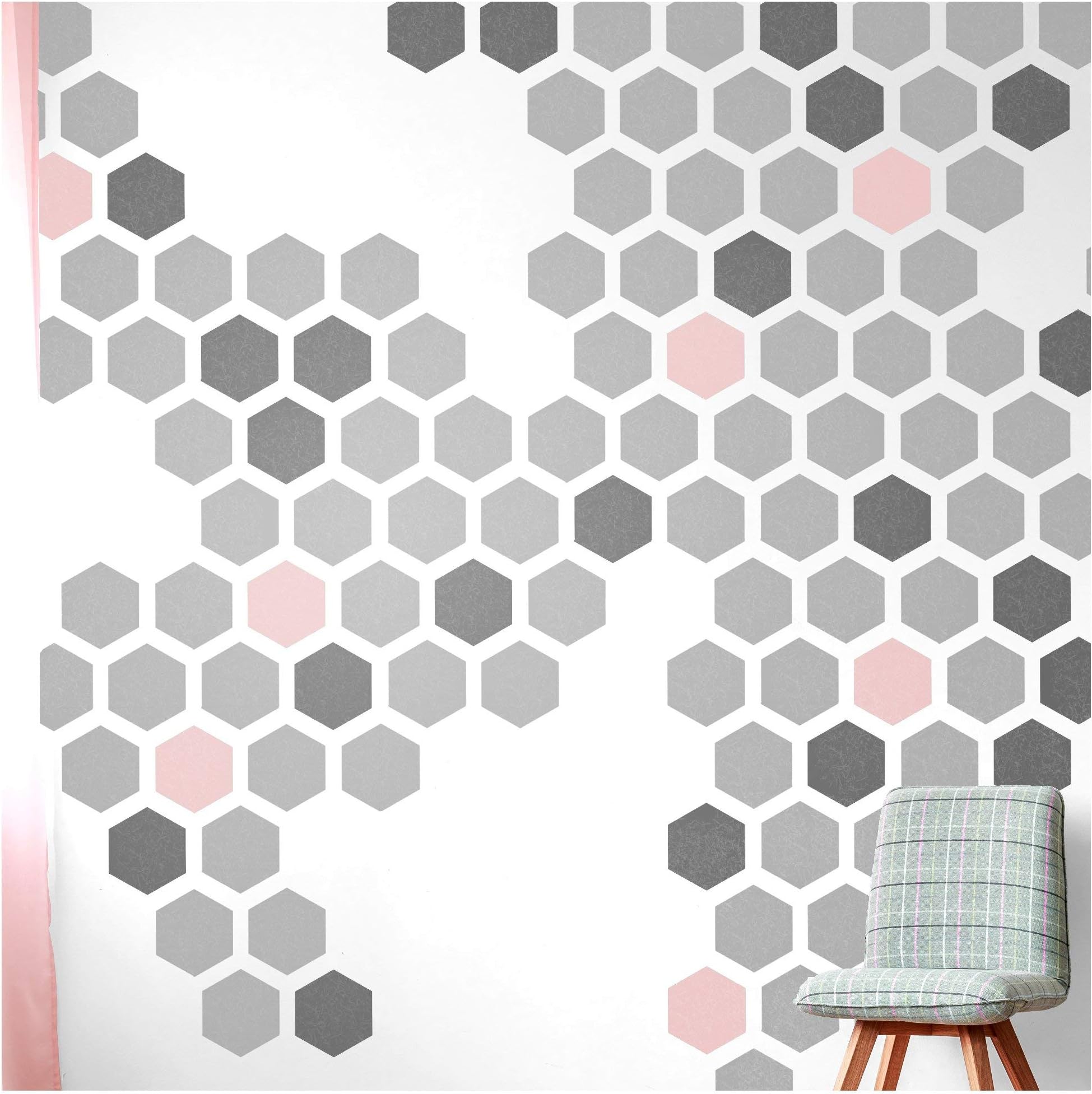 Hexagon Furniture Wall Floor Stencil for Painting - Furniture Medium