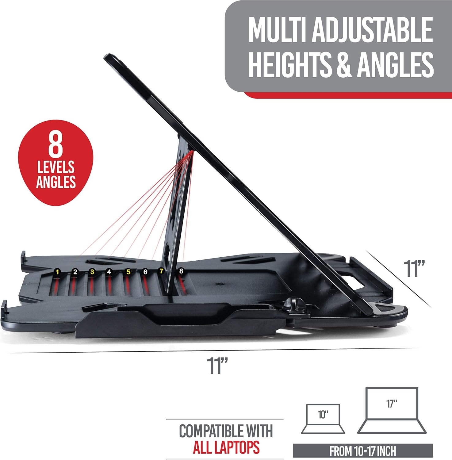 Laptop Stand for Desk, Adjustable Laptop Stand for Desk, Laptop Riser for MacBook Pro and Air 13 15 17 inch, Laptop Stands Adjustable, Ergonomic Computer Stand, Notebook Stand Patented SecureStop: Office Products