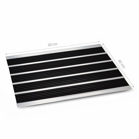 Lumaland Alumatte Fußmatte Indoor & Outdoor Matte 40 x 60 cm Faltbare robuste Türmatte abwaschbar passt zu jedem Stil
