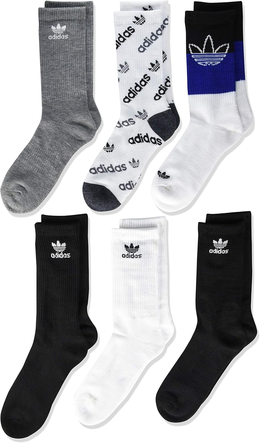 adidas Originals unisex-teen Kids-boy's/Girl's Crew Socks (6-pair): Clothing