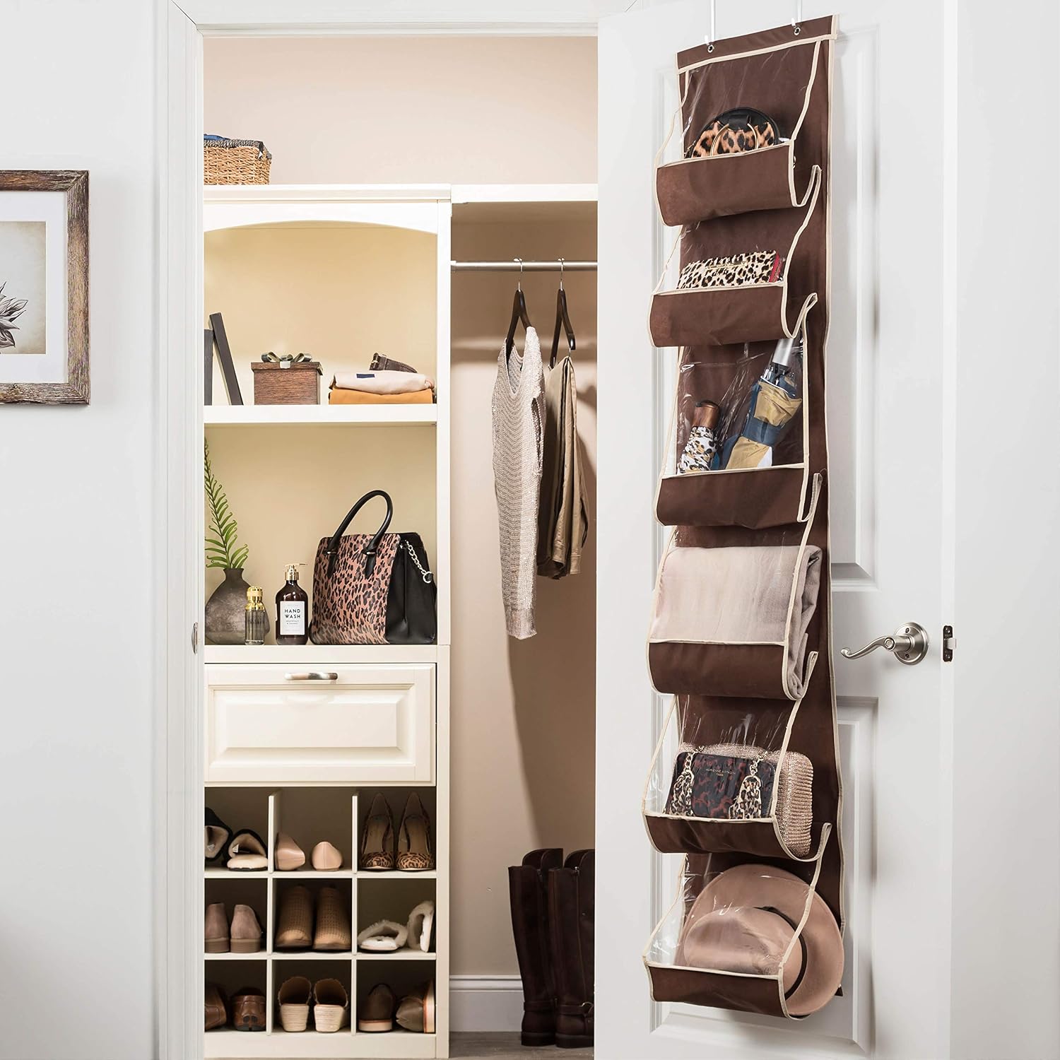 Home Closet Systems Shower Organizer Hanging Bathroom Storage Organizer For Towels Shampoo Magazines Closet Organizer Cap Rack Over The Door Purse Storage Organizer Towel Rack Purse Hanger For Pocket Book