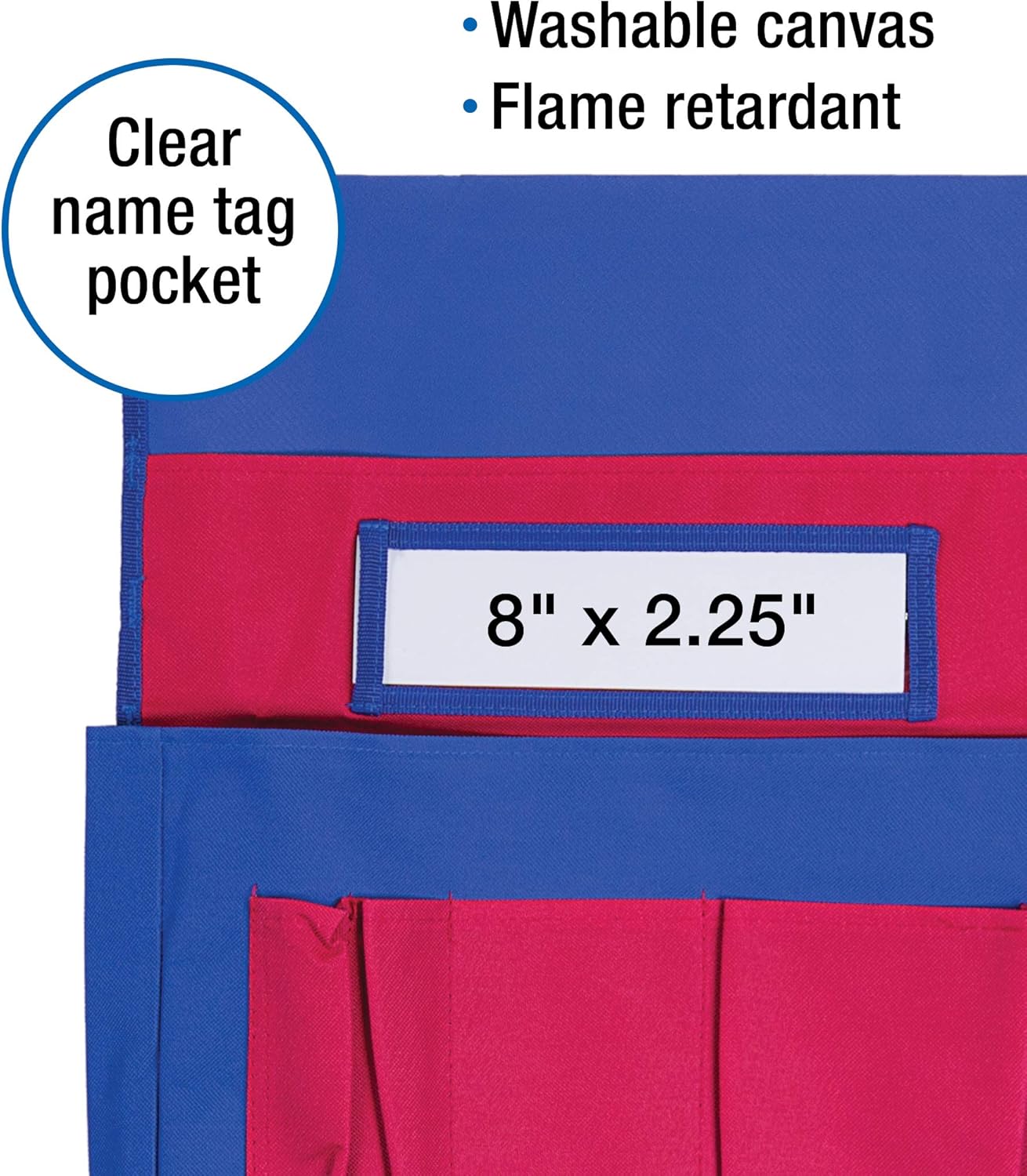 Carson-Dellosa CD-158035 Chairback Buddy Pocket Chart, Blue/Red : Classroom Pocket Charts : Office Products