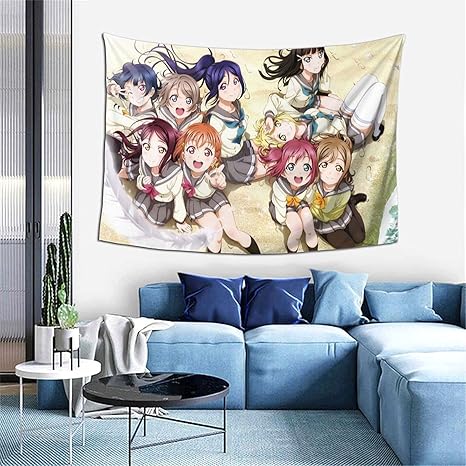 Amazon Co Jp ラブライブ サンシャイン タペストリー おしゃれ 壁掛け 家の装飾 多機能 布ポスター クリスマス 個性ギフト 新居祝い 新生活 152ｘ102cm ホーム キッチン