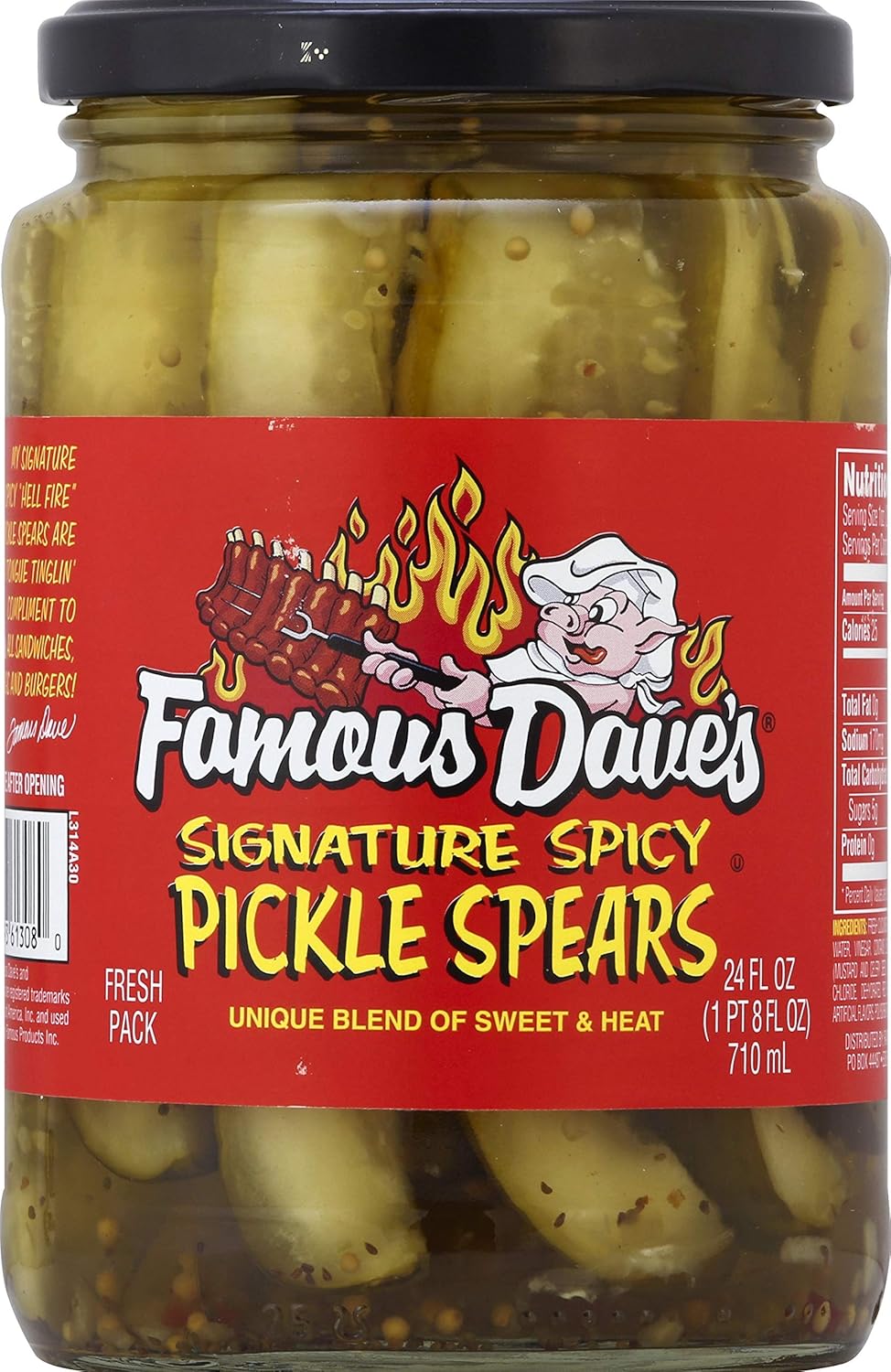 Famous Dave's Signature Spicy Pickle Spears, 24 oz