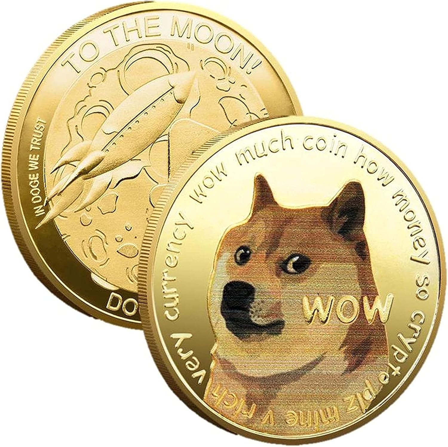 Collectable Gold Coins Dogecoin - Gold Plated Copper, Crypto Collectible,  Ships Immediately Novelty Coin