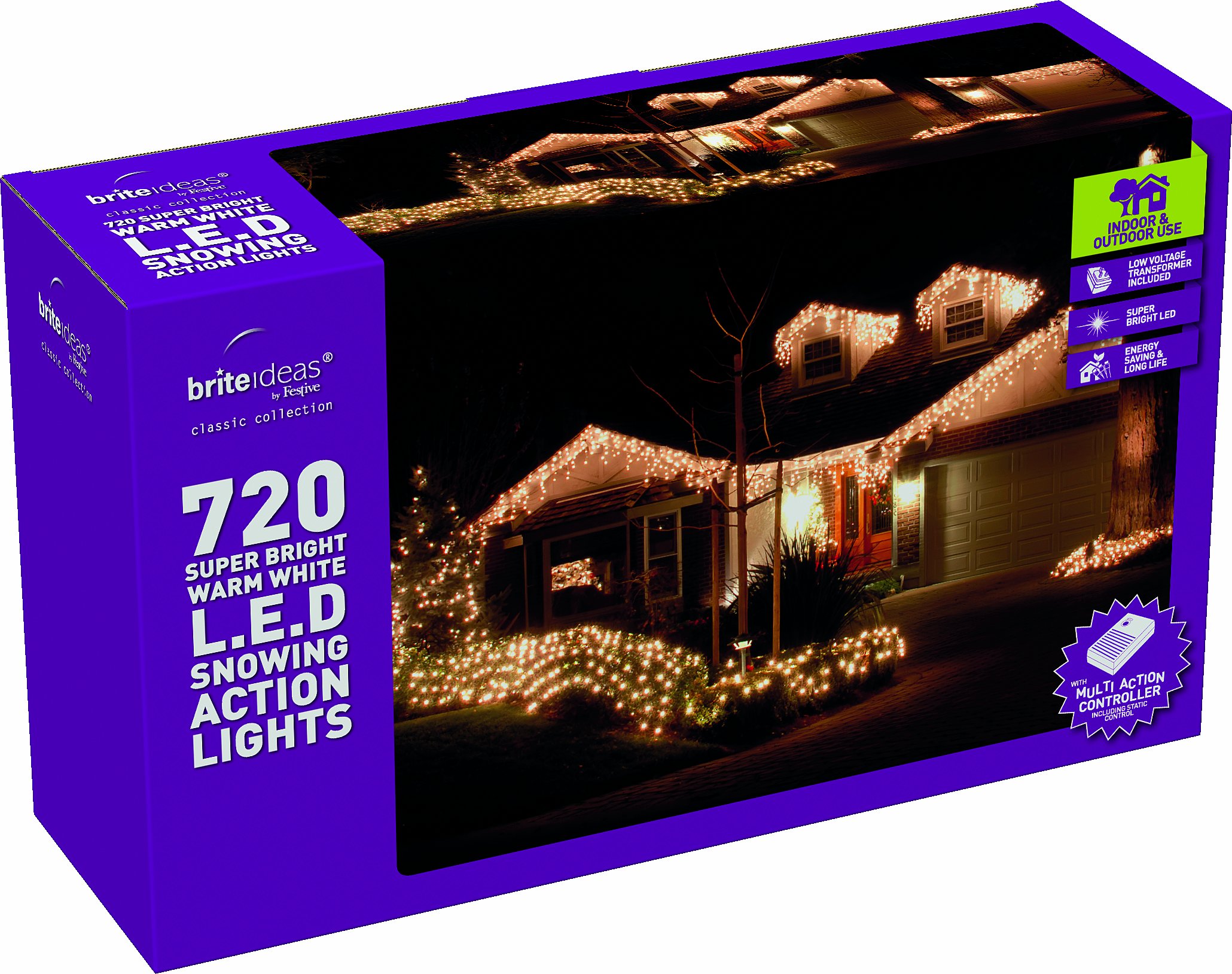 Festive Productions Snowing Icicle 720 LED Lights Warm White Buy