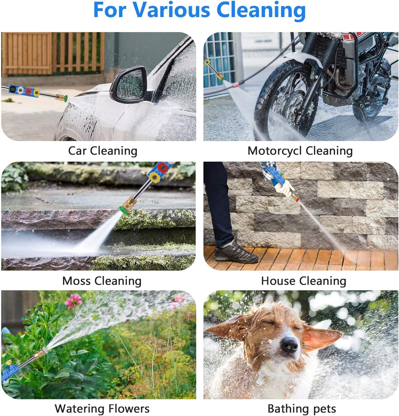 Suyncll Pressure Washer 3800PSI Max 2.8 GPM Electric Pressure Washer High Power Washer Machine Cleaner with Nozzles, Spray Gun, Detergent Tank For Cleaning Homes, Cars, Driveways, Patios(Blue) : Garden & Outdoor