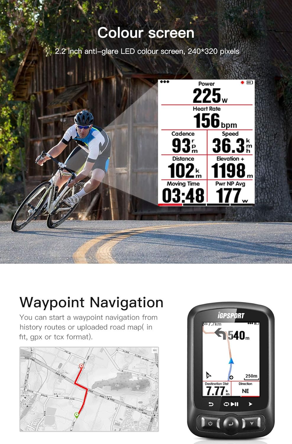 igpsport igs618 bluetooth wireless gps cycling computer