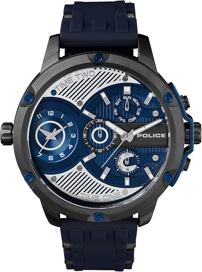 Police orologio multi-quadrante quarzo uomo con cinturino in silicone pl.15049jsu/03p