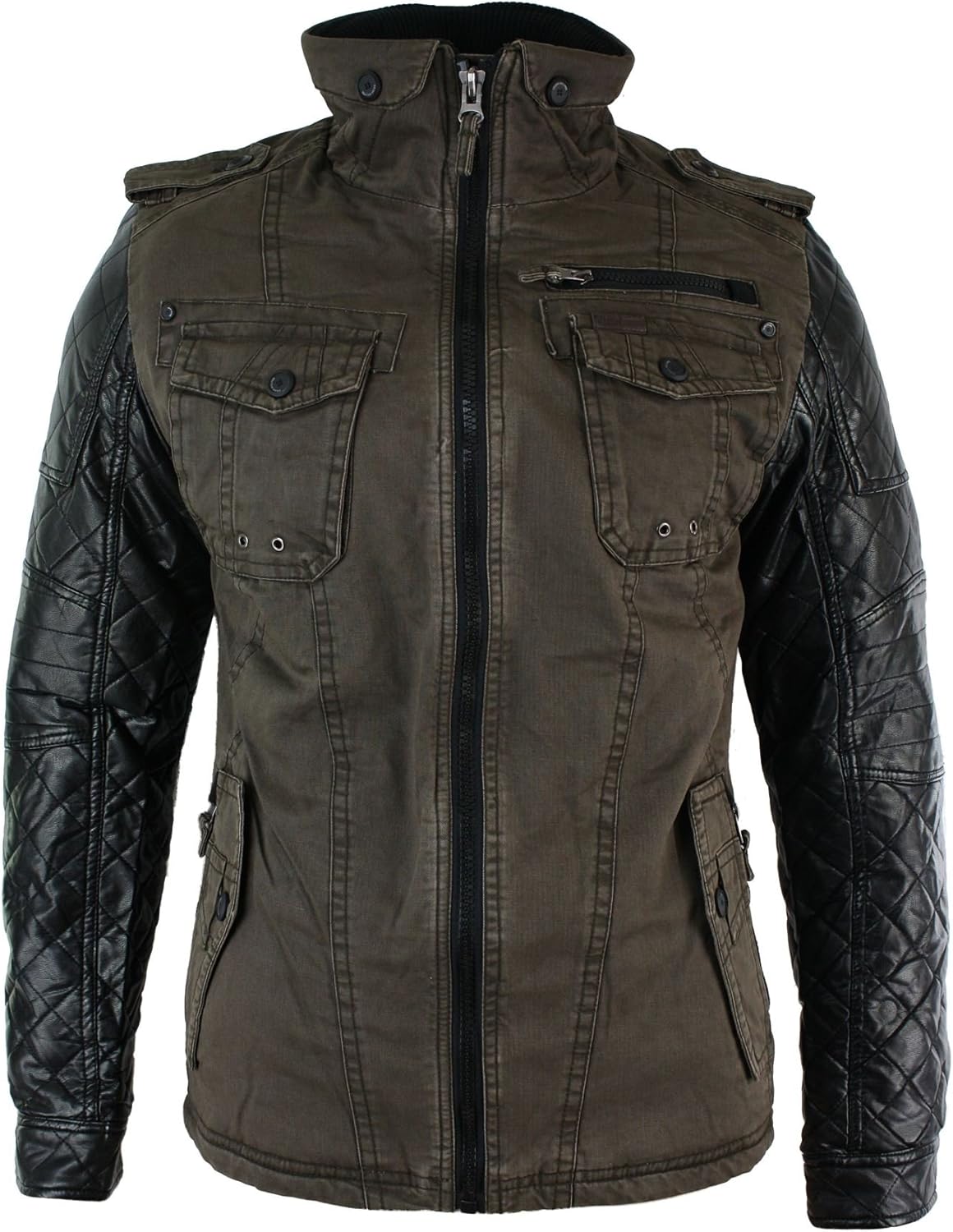 Marine Corps Mens 3/4 Warm Padded Black Brown Mid Length Hood Jacket