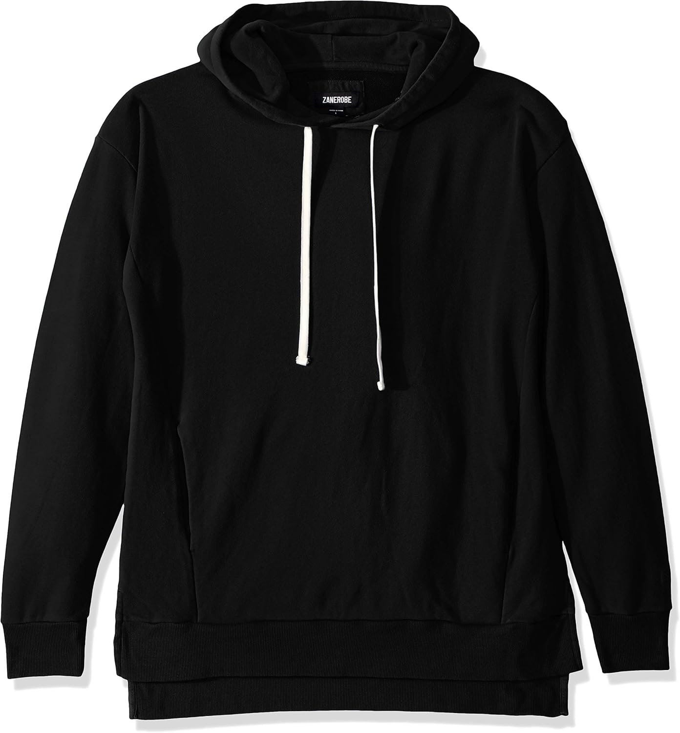 men's short sleeve elongated slub hoodie