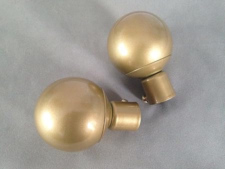 Pair Of 19mm Gold Ball Curtain Pole Finials Ends Amazon Co Uk