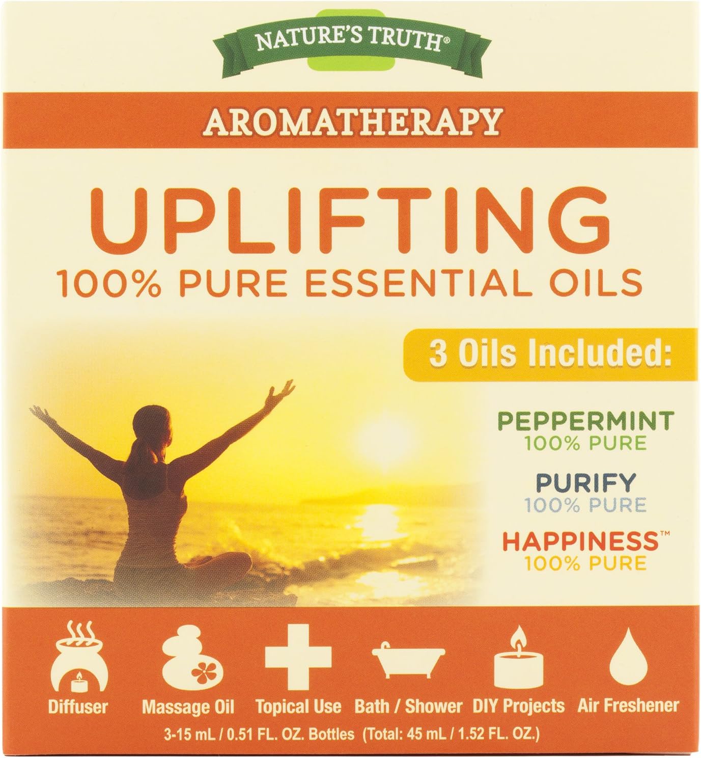 Nature's Truth Essential Oil 3 Piece Set, Uplifting Mix Health & Personal Care