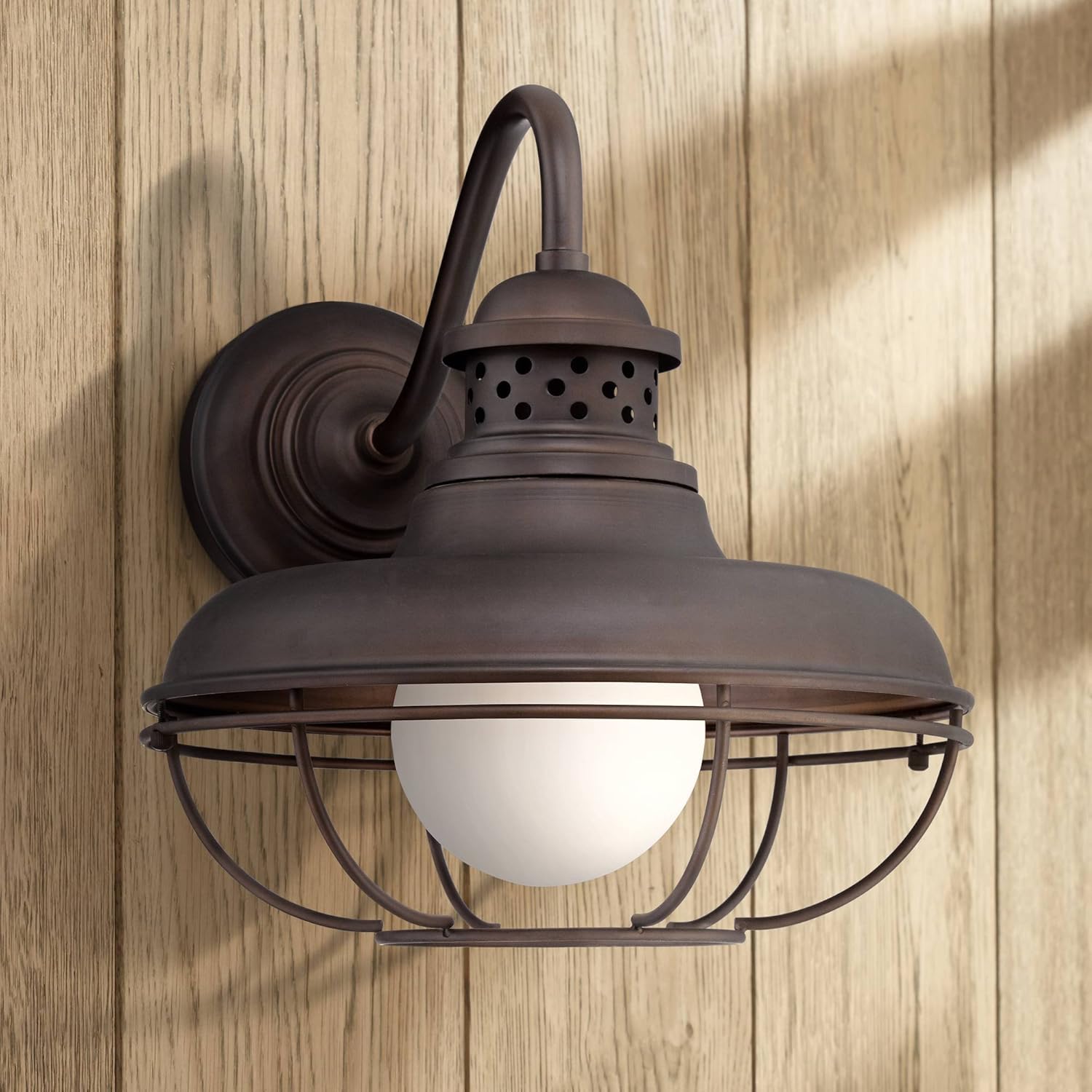 Franklin Park Rustic Farmhouse Outdoor Barn Light Fixture Oil Rubbed Bronze Open Cage 16