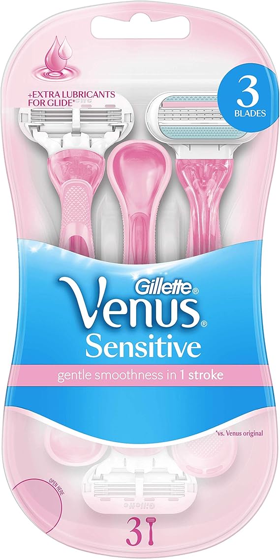 Venus Sensitive Rasoirs Jetables pour Femme, Pack de 3 Rasoirs Jetables [Officiel] Amazon.es