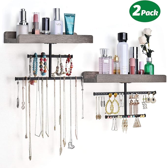 Wood Jewelry Holder Display For Necklaces Bracelet Earrings Ring 2