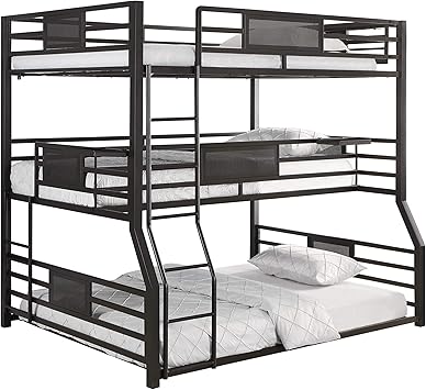 twin over full over queen triple bunk bed