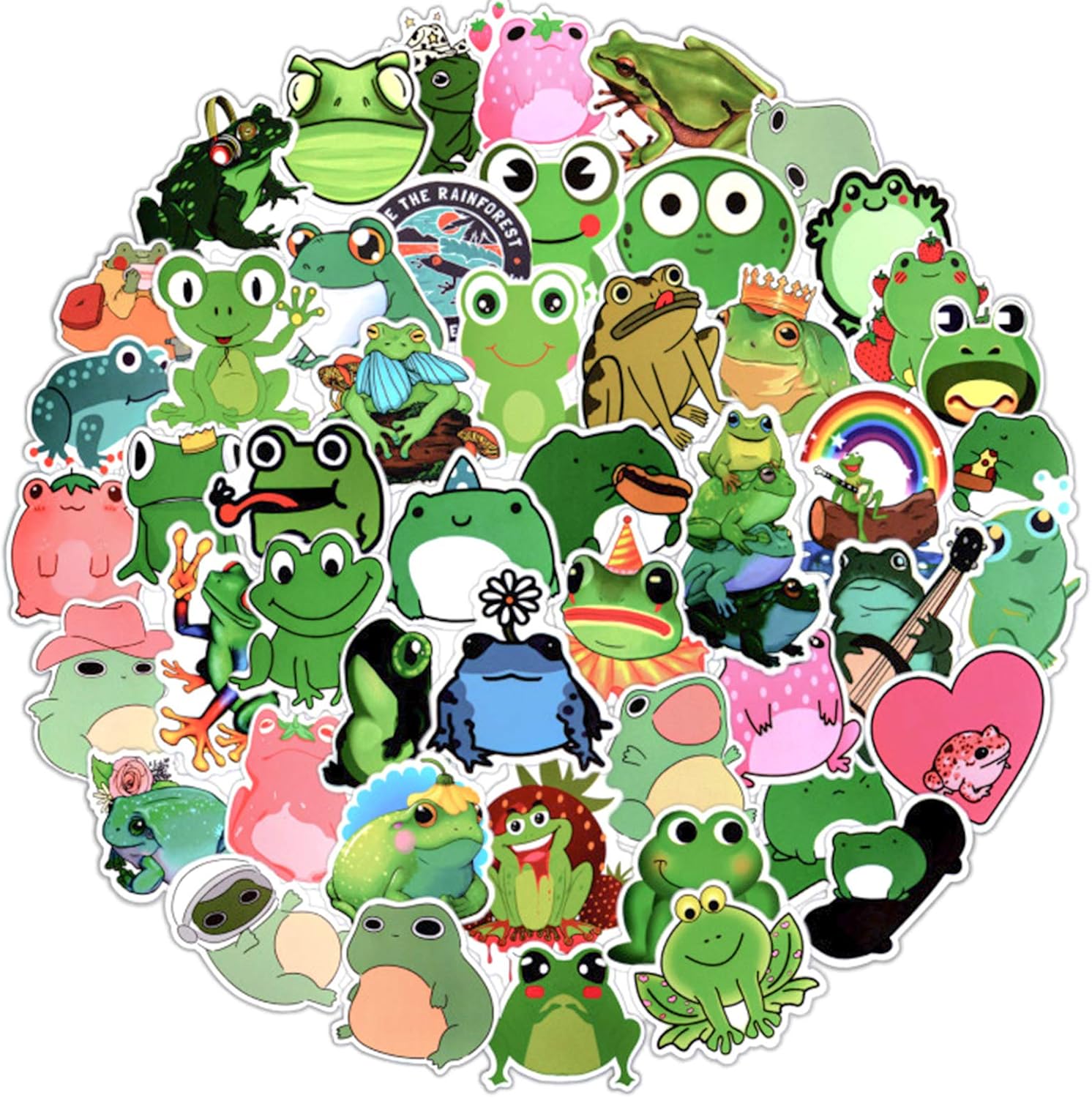 EBANKU 100 PCS Frog Stickers,Waterproof Vinyl Stickers for Water ...