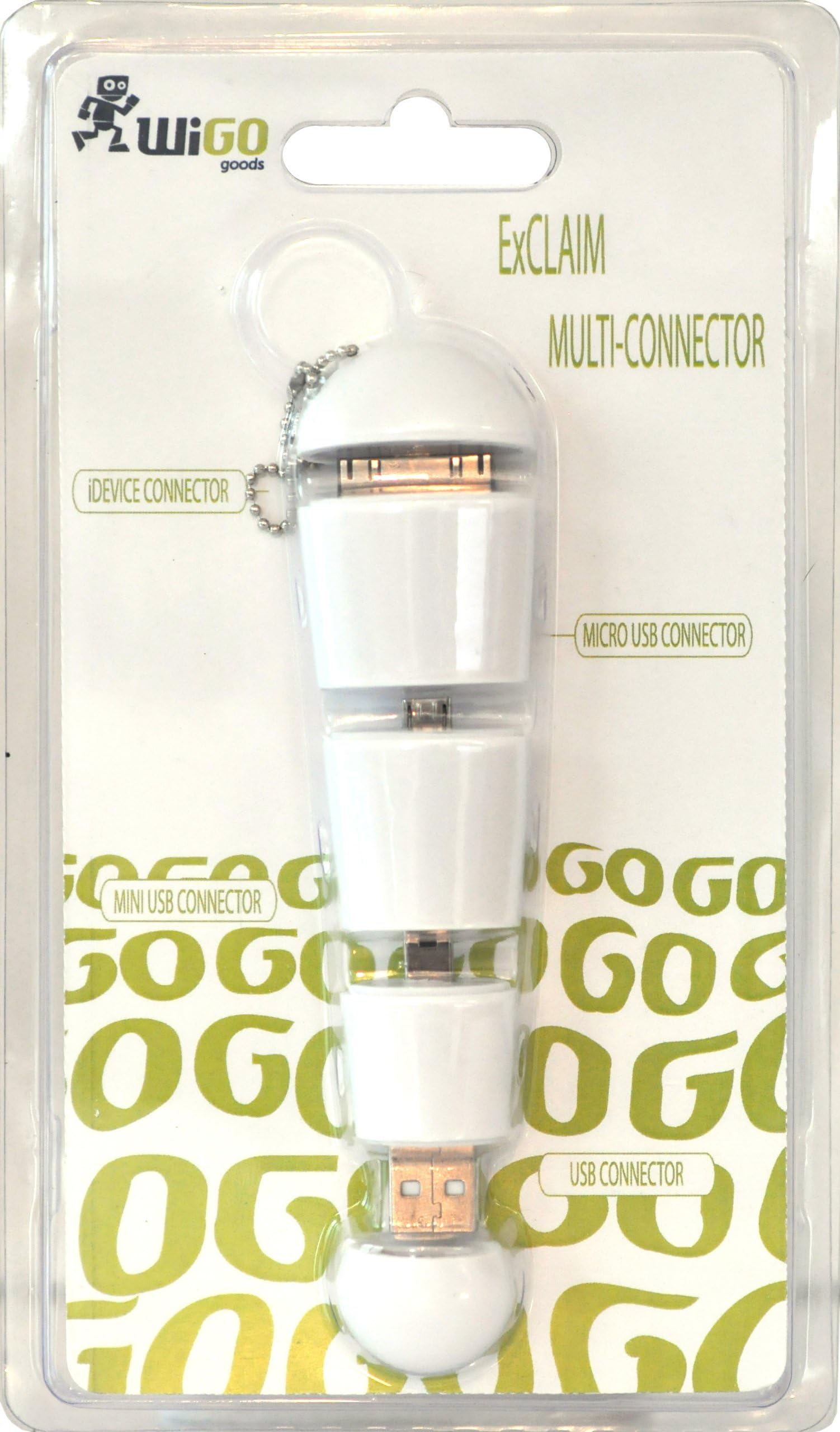 WiGO GOODS LLC ACCY-3593 ExClaim Multi-Connector 3-in-1 Device for iPhone - Retail Packaging - White
