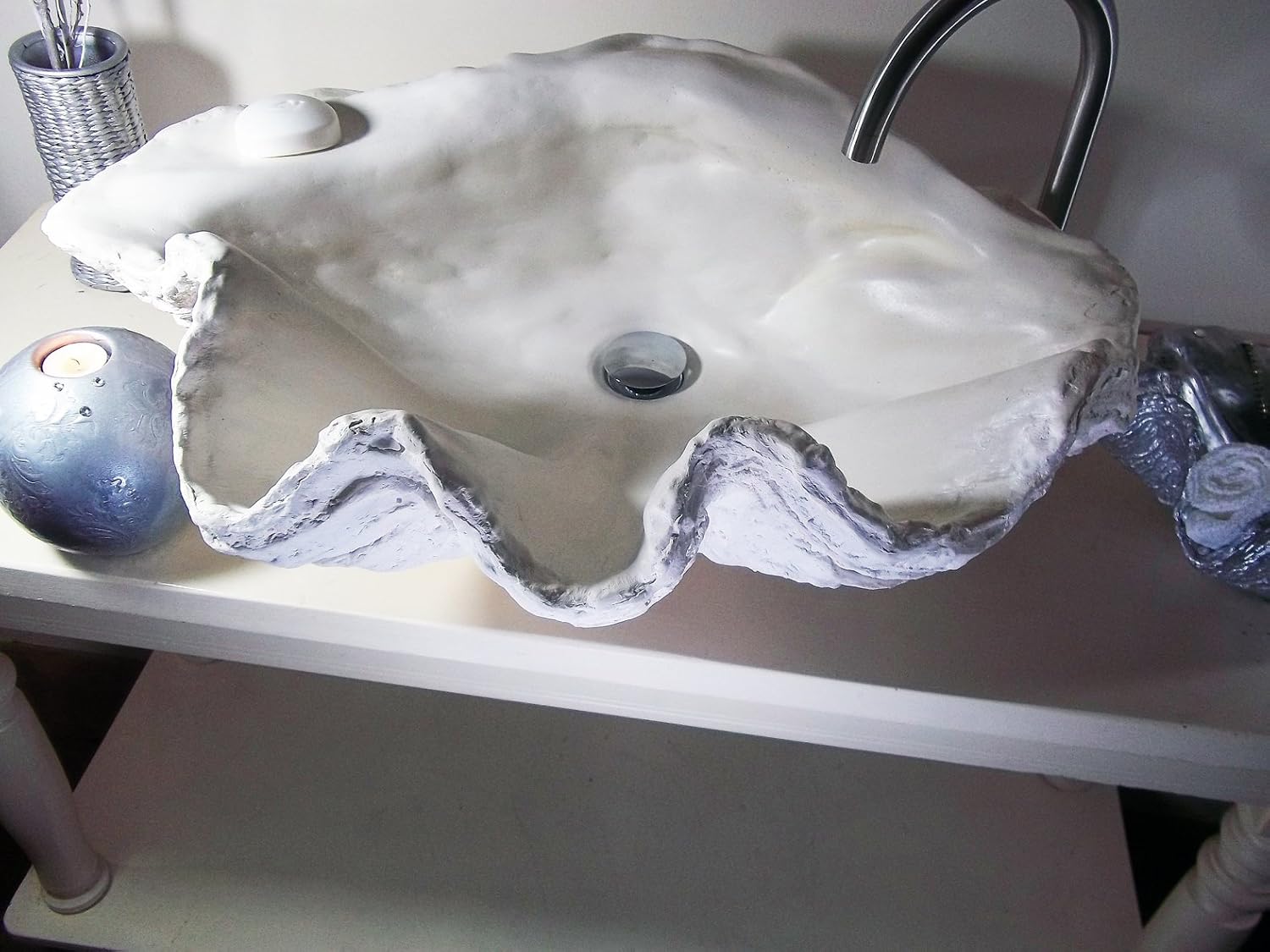Giant Clam Shell Bathroom Sink Wash Basin Countertop Hand Sculptured 70cm Wide Chrome Gold Fittings Amazoncouk Diy Tools Giant Clam Shell Bathroom Sink Wash Basin Countertop Hand Sculptured 70cm Wide Chrome Gold Fittings Amazoncouk Diy Tools