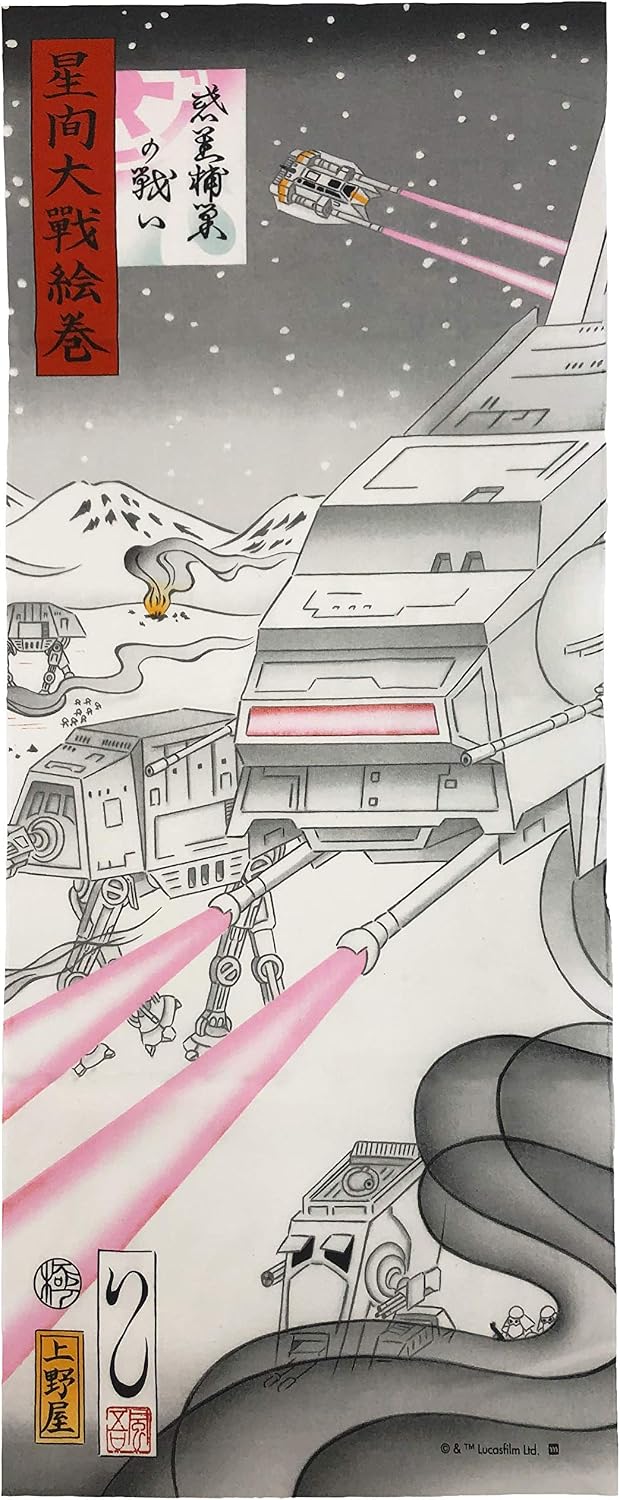 Amazon Co Jp 丸眞 手ぬぐい Star Wars スターウォーズ 浮世絵風 ホスの戦い 綿100 日本製 34 90cm ホーム キッチン