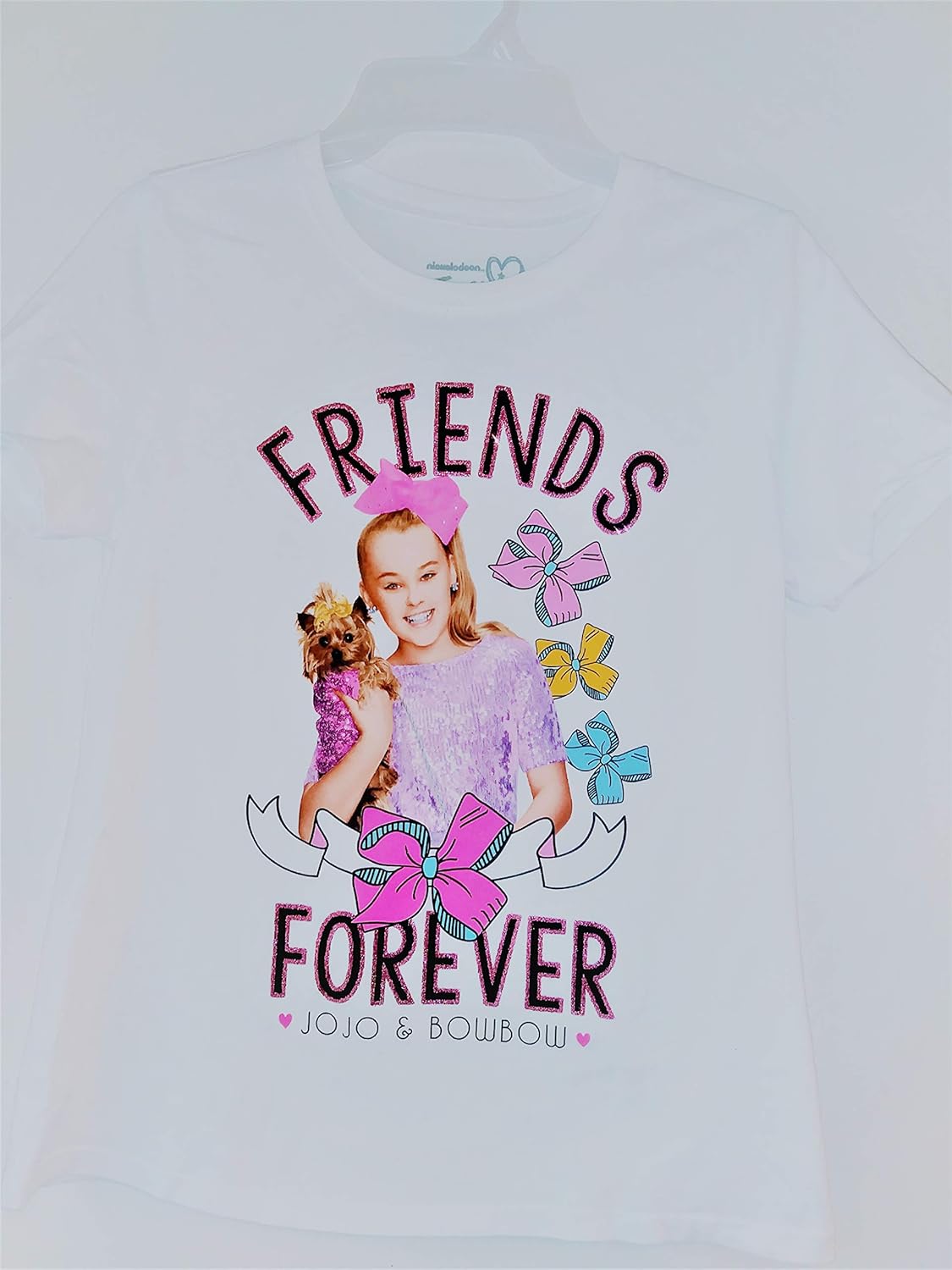 Amazon Com Jojo Siwa Bow Bow Friends Girls White Tee X Large 14 16 Clothing