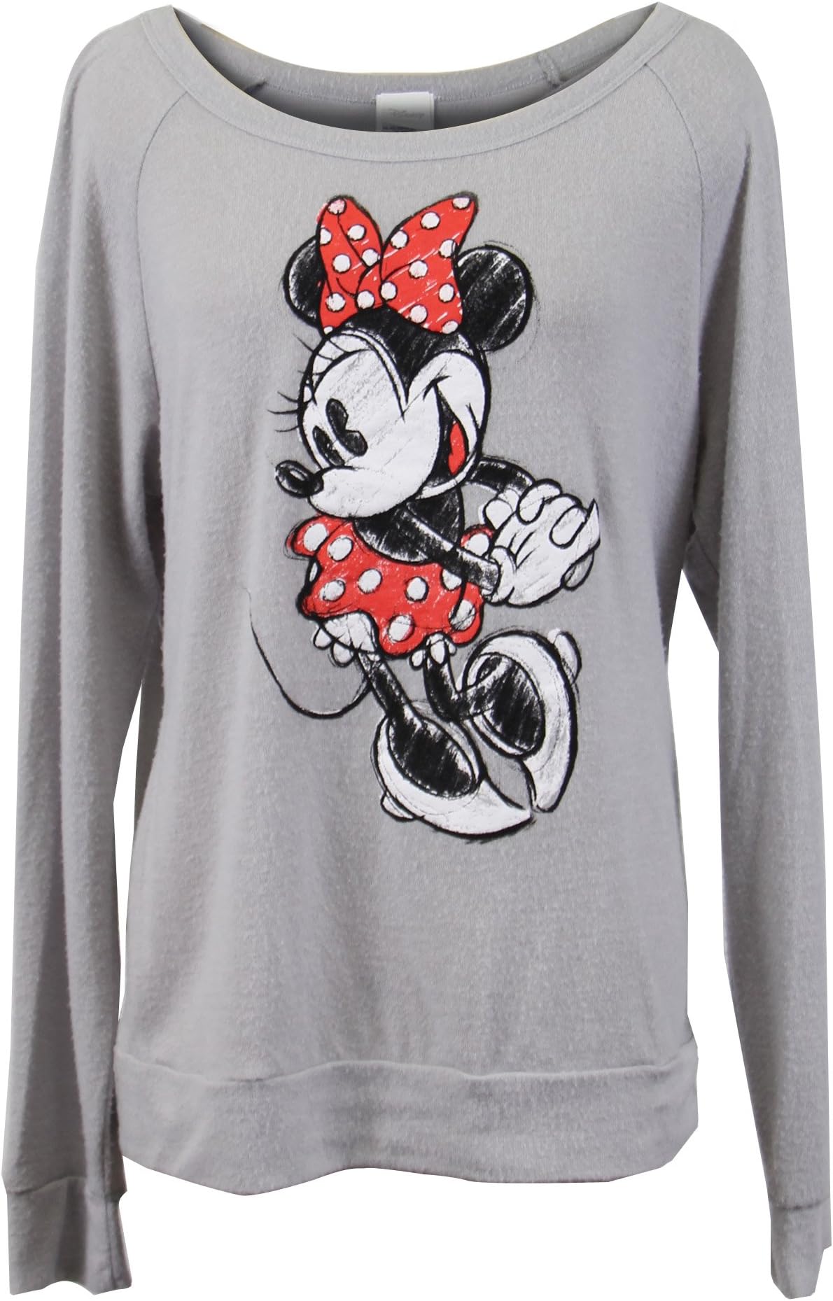Women Minnie Mouse Soft Stretchy Grey Lightweight Sweatshirt