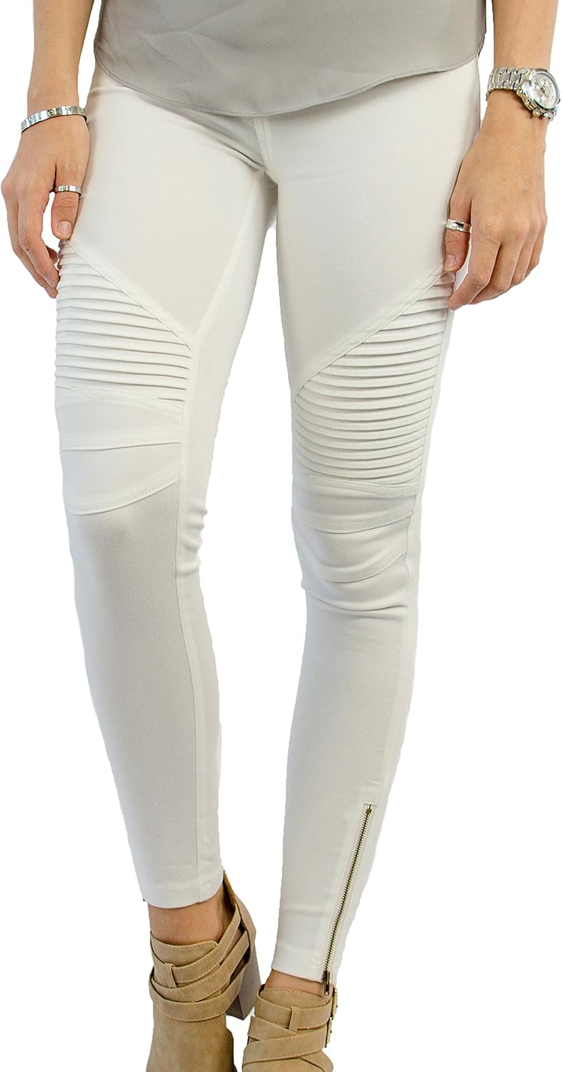 Women's Moto Jegging Cream Amazon.ca Clothing & Accessories