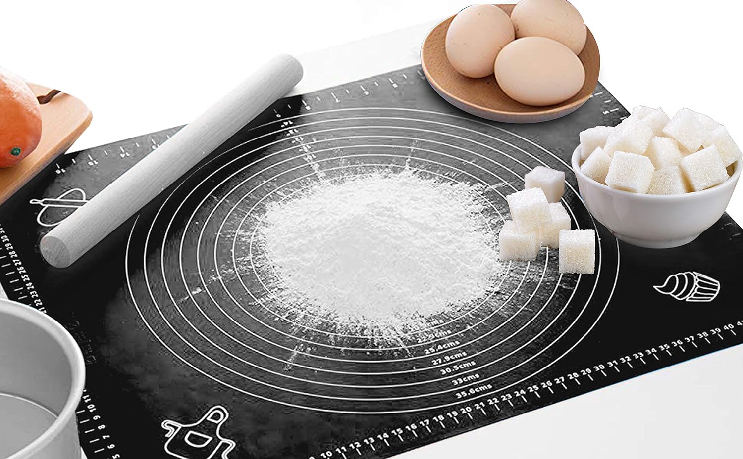 Silicone Rolling Mat Non Stick Pastry Mat with Measuring Guide (50 x