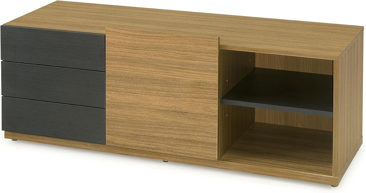 Intradisa Mueble de Televisión Guadarrama 2093 Nogal/Negro: Amazon.es