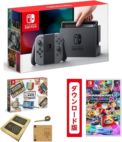 Amazon Nintendo Switch 本体 ニンテンドースイッチ Joy Con L R グレー Amazon Co Jp限定 Nintendo Labo ニンテンドー ラボ Toy Con Variety Kit オリジナルマスキングテープ 専用おまけパーツセット マリオカート8 デラックス オンラインコード版