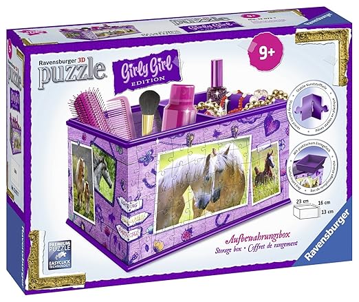 Ravensburger 12072 3D-Puzzle Girly Girl Edition Aufbewahrungsbox Pferde, 216 Teile