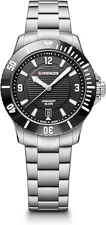 Wenger Seaforce Small - 35 mm, Esfera Negra, Pulsera de Acero ...