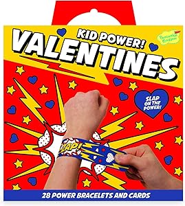 Peaceable Kingdom Kid Power Bracelet Valentines - 28 Card Pack