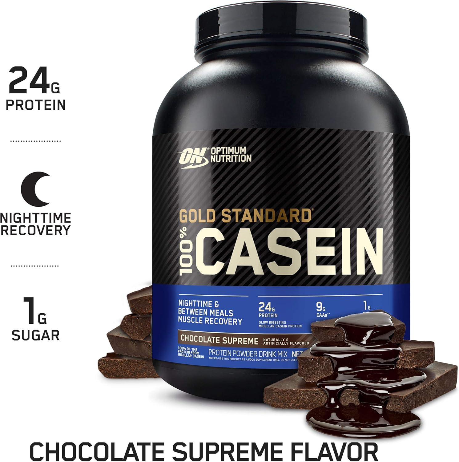 Optimum Nutrition Gold Standard 100% Micellar Casein Protein Powder, Slow Digesting, Helps Keep You Full, Overnight Muscle Recovery, Chocolate Supreme, 4 Pound (Packaging May Vary): Health & Personal Care