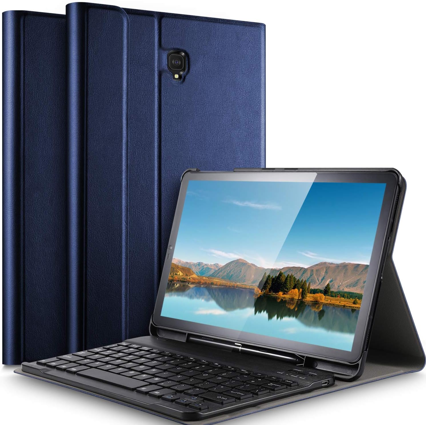 IVSO Keyboard Case for Samsung Galaxy Tab S4 10.5 SM-T835 - Detachable Wireless Keyboard Front Prop Stand Case for Samsung Galaxy Tab S4 SM-T830 Wi-Fi SM-T835 4G LTE 10.5-inch Tablet (Blue)