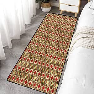 Alfombrillas de cocina para piso de 61 x 183 cm, cuadradas de azulejos