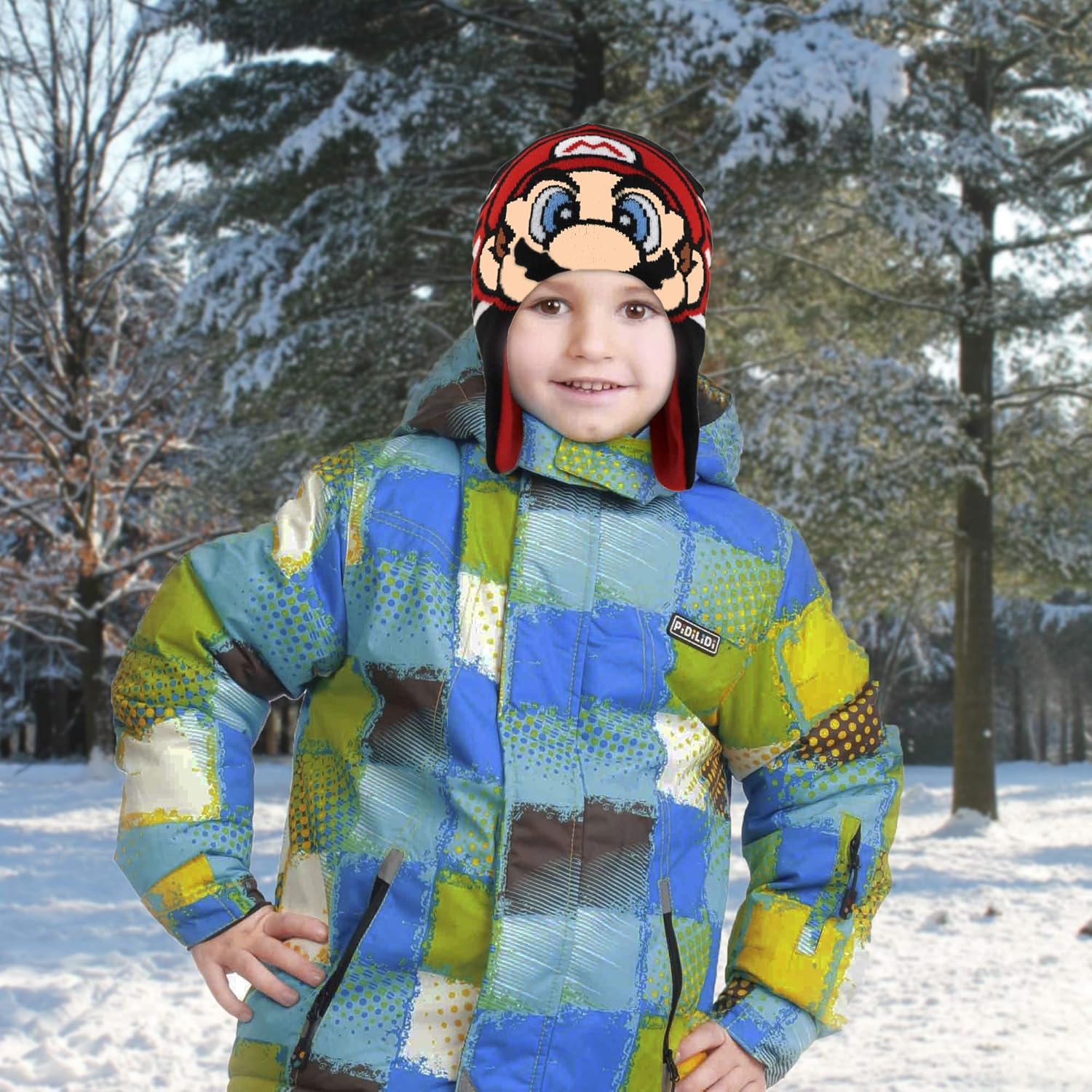 Nintendo Boys' Little Super Mario Hat and Gloves Cold Weather Set, Age 4-7: Clothing