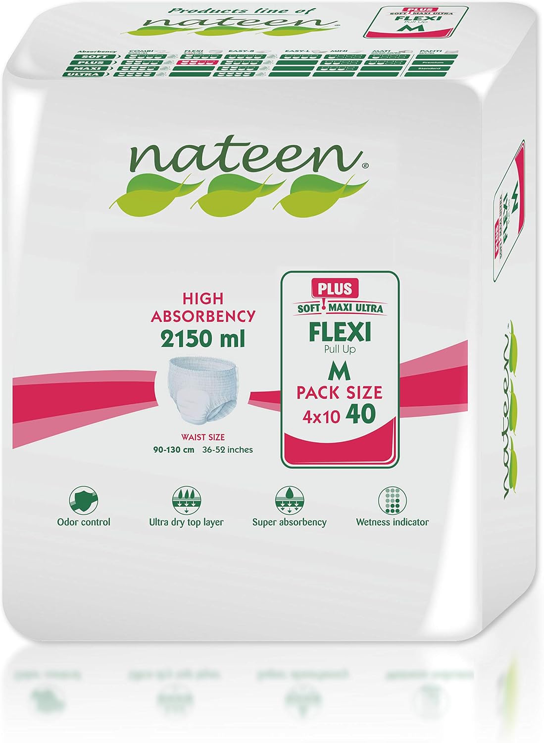 Tendercare Nateen Adult Incontinence Pants, 40 Medium Day Plus Pull Up Pants, Disposable for Men & Women, Discreet