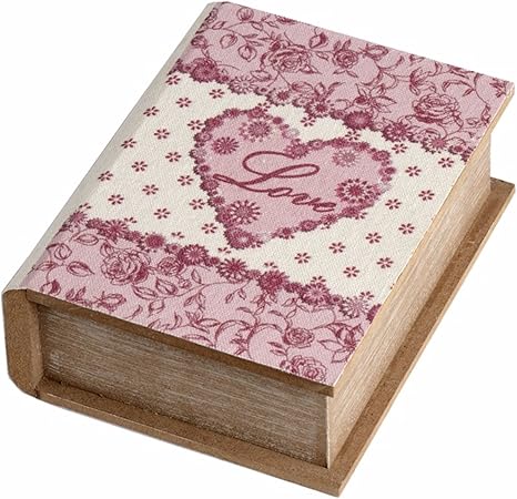 Hill Interiors de madera corazón diseño libro caja, Brown/Pink, Small: Amazon.es: Hogar