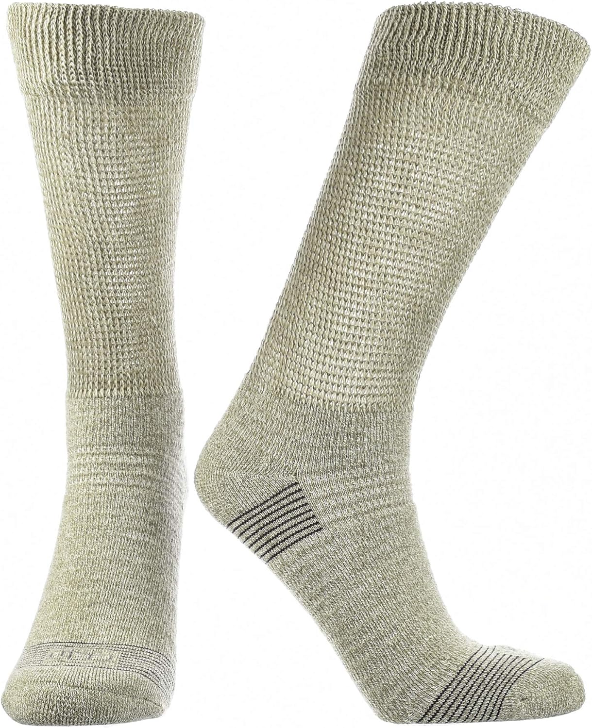 Doctor's Choice Women's Diabetic & Neuropathy Crew Socks, Non-Binding, Cushioned Sock with Aloe, Antimicrobial, Ventilation, and Seamless Toe, Single Pair, Tan, Medium: Womens Shoe Size 6-10: Health & Personal Care