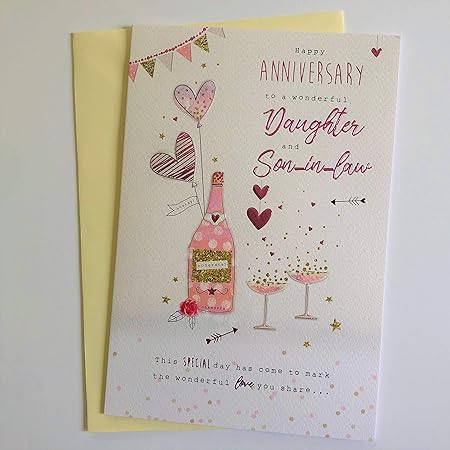 Anniversary Card Daughter And Son In Law Icg7650 Amazon Co Uk Kitchen Home