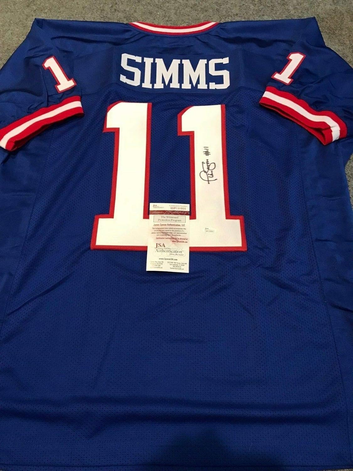 phil simms autographed jersey