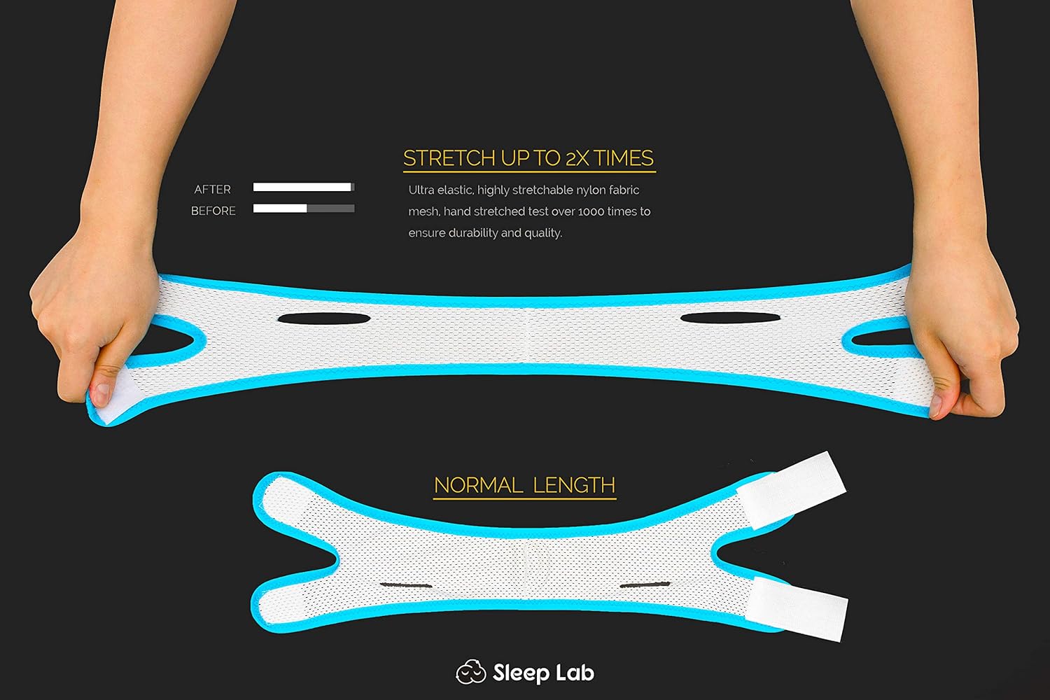 New 2019 Sleep Lab's Best Anti Snoring Chin Strap, Soft, Breathable Material, Voted Best Snore Strap in North America, Anti Snoring Devices, Anti-Snore Strip, Sleep Aid for Men, Women and Cpap Users: Health & Personal Care