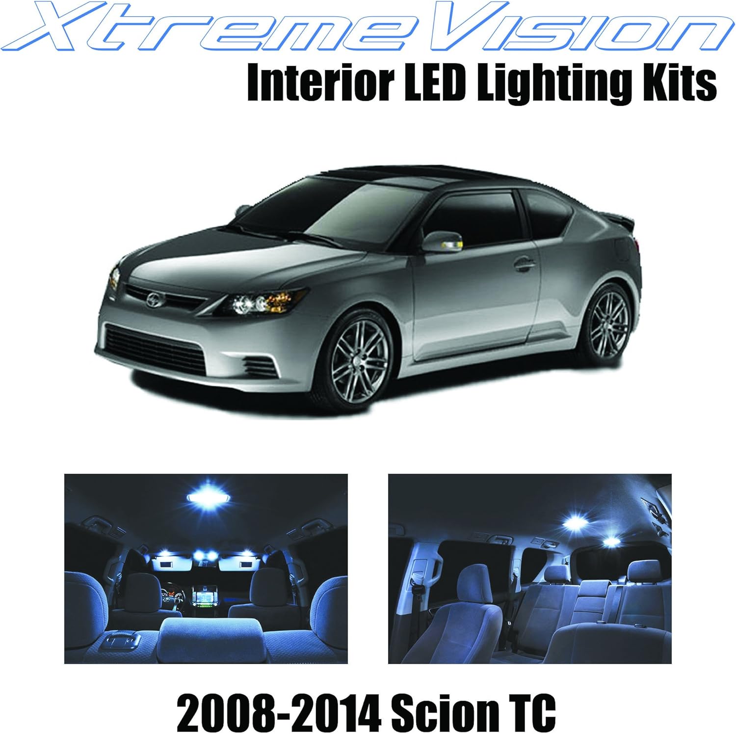 XtremeVision Interior LED for Scion TC 2008-2014 (7 Pieces) Cool White Interior LED Kit + Installation Tool
