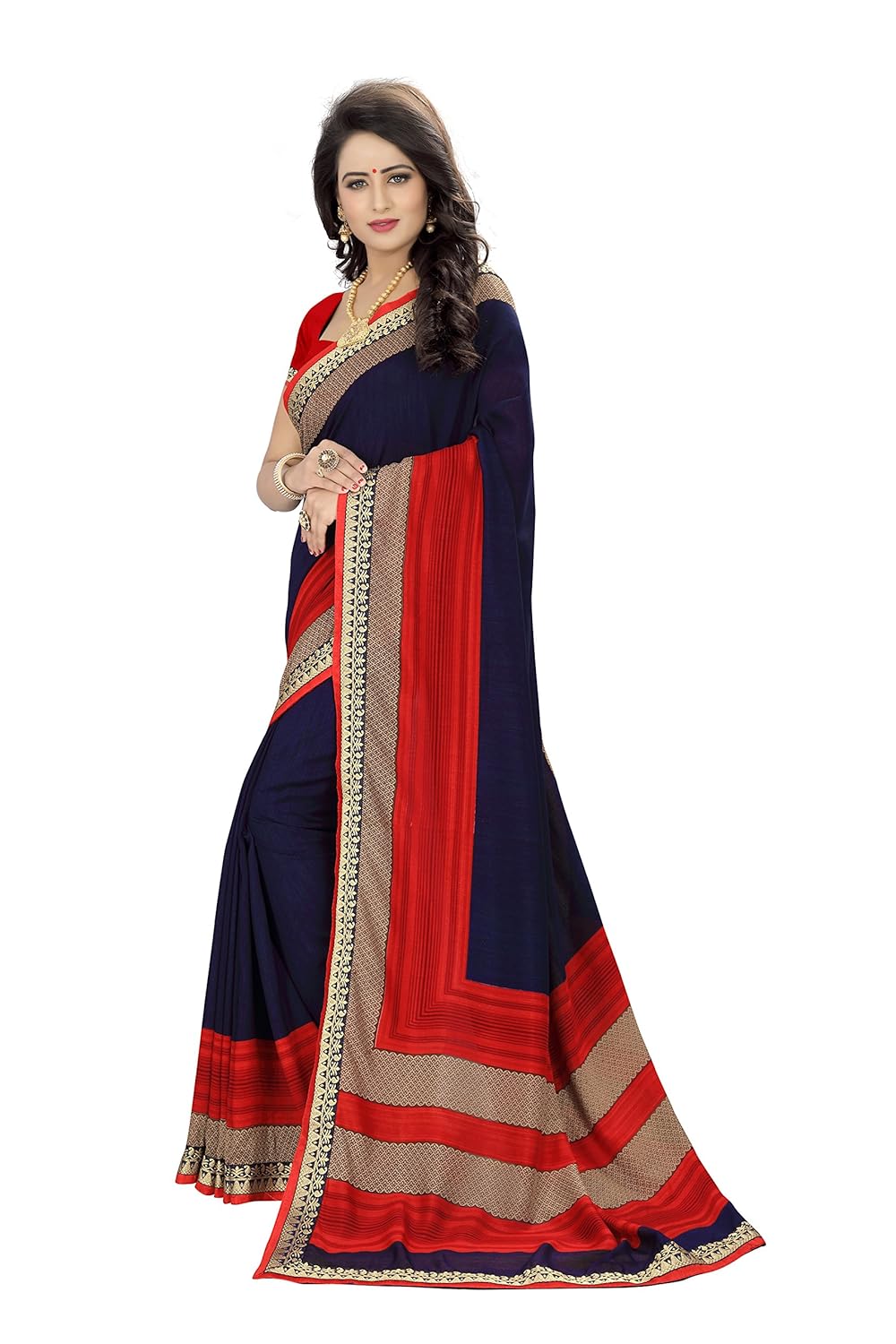 oomph! georgette saree with blouse piece