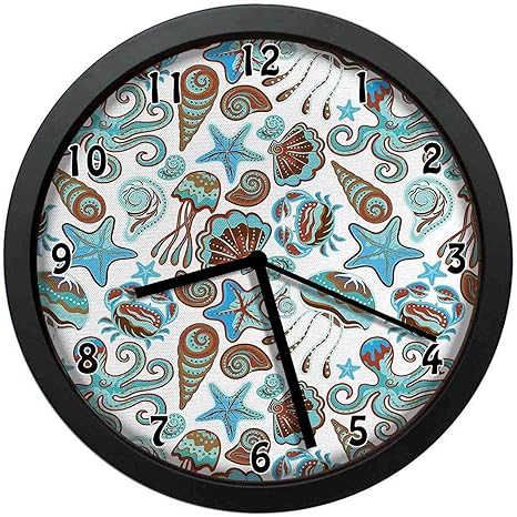 Amazon 海の生き物カニのイラストタコの貝のヒトデとメデューサ印刷