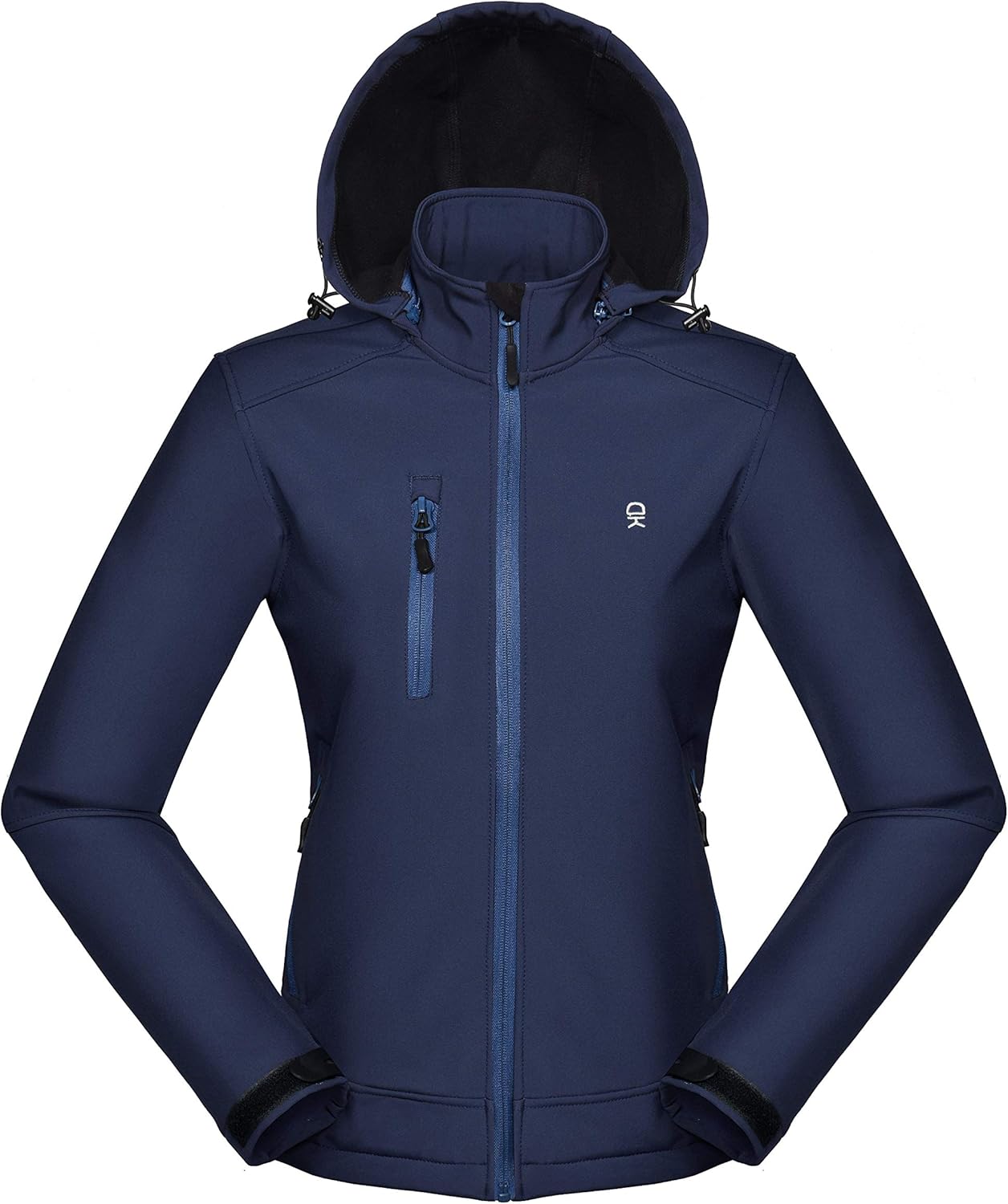 Little Donkey Andy Women’s Softshell Jacket with Removable Hood, Fleece Lined and Water Repellent: Clothing